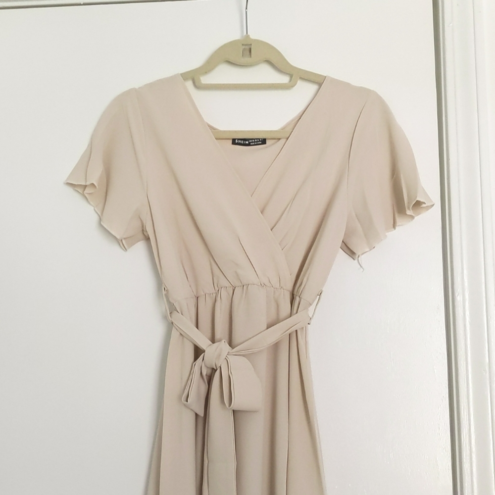 Natural/cream midi dress, size XS/US 2